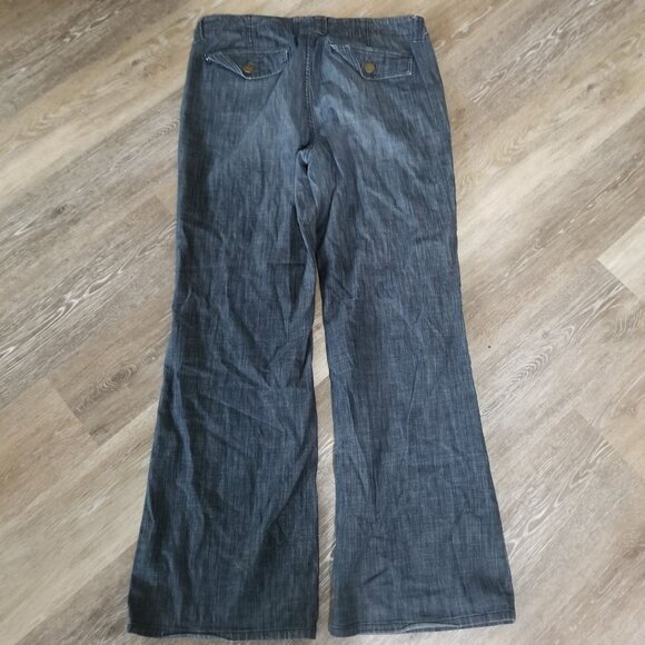 Banana Republic Womens 16R Stretch Wide Leg Denim Jeans Made In Turkey - Picture 2 of 3